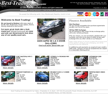 Best Trading Homepage, Used Car Dealership based in Englefield Green