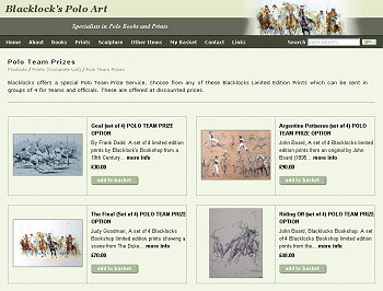 Products Page of Blacklocks Polo Art